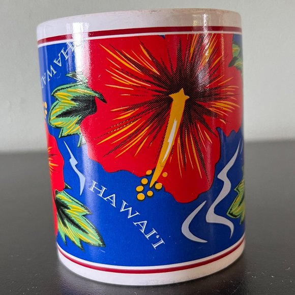 Set of 2 Vintage Hilo Hattie Mugs ~ Bird Of Paradise ~ Red Hibiscus - Picture 10 of 14